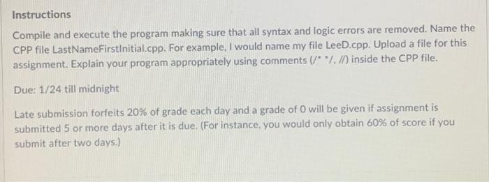 Solved Instructions Compile and execute the program making | Chegg.com