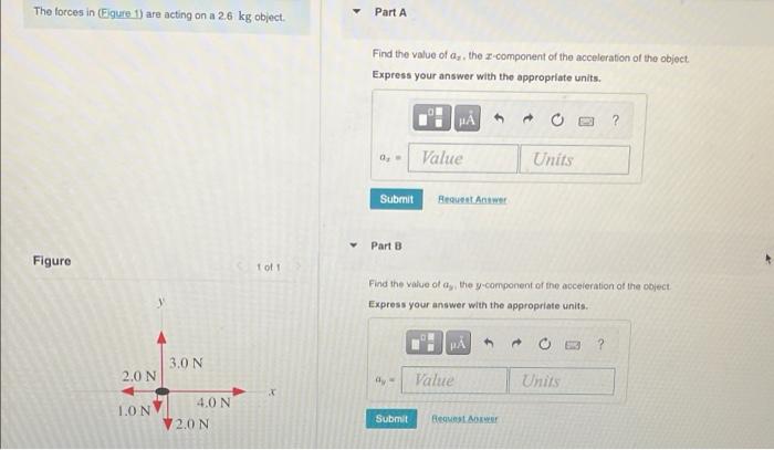 Solved The forces in (Figure 1) are acting on a 2.6 kg | Chegg.com