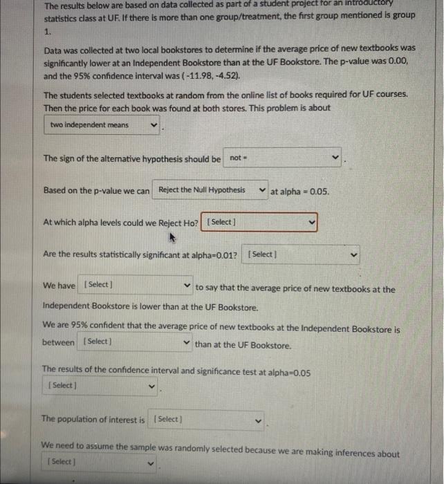 Solved The results below are based on data collected as part | Chegg.com