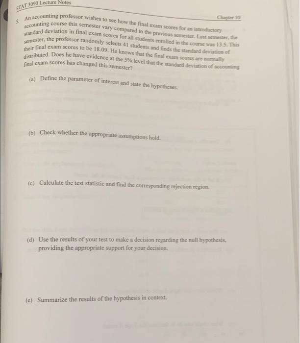 Solved STAT 3090 Lecture Notes Chapter 10 accounting course | Chegg.com