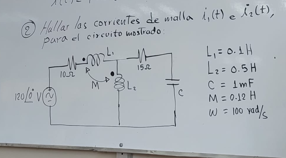 Solved (2) ﻿Hallar Las Corrientes De Malla I1(t) ﻿e I2(t), | Chegg.com