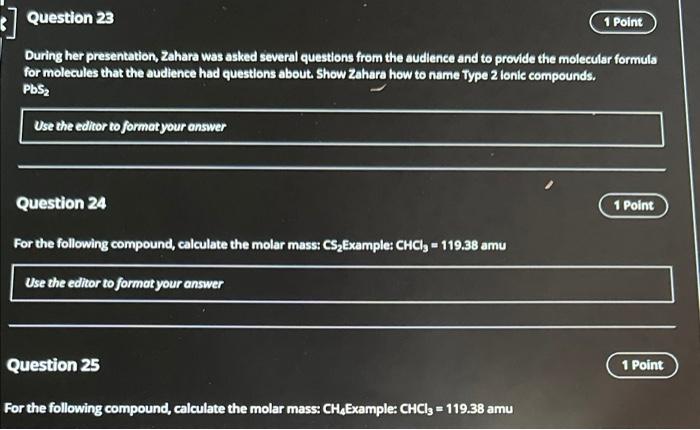 Solved х Question 5 1 Point Now, provide the following | Chegg.com