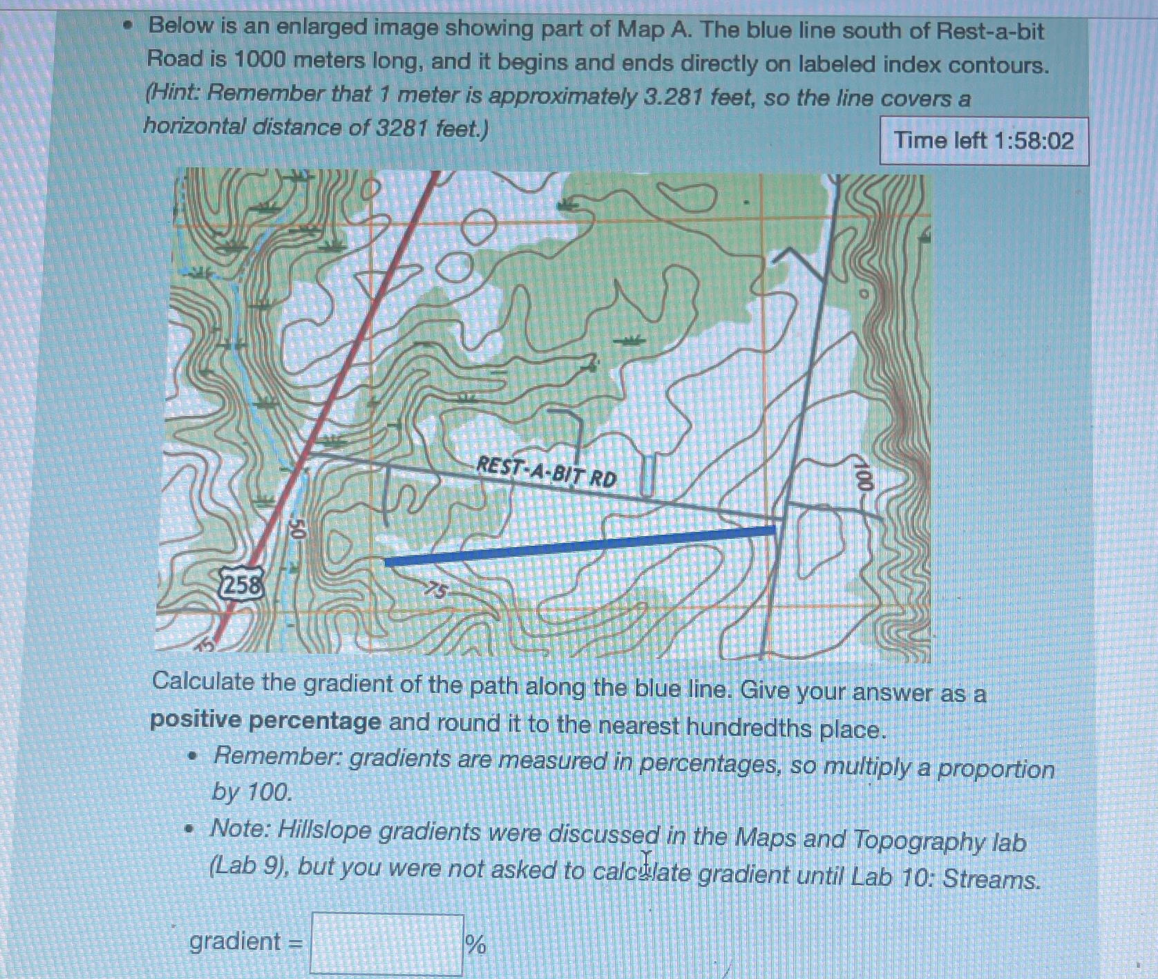 Solved Below is an enlarged image showing part of Map A. | Chegg.com