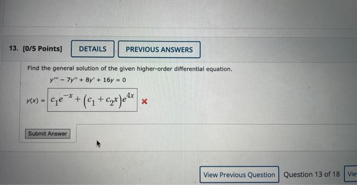 Solved Find the general solution of the given higher-order | Chegg.com
