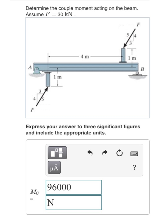 Solved Determine The Couple Moment Acting On The Beam. | Chegg.com