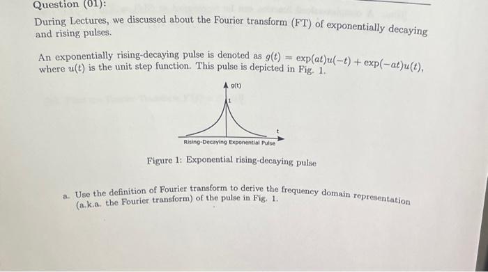 Solved During Lectures, we discussed about the Fourier | Chegg.com