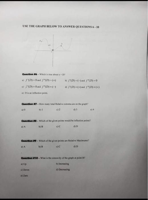 Solved USE THE GRAPH BELOW TO ANSWER QUESTIONS 6 - 10 | Chegg.com