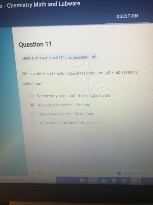 Solved z Chemistry Math and Labware QUESTION Question 11
