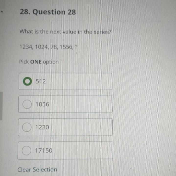 Solved 512 1056 1230 17150 Clear Selection | Chegg.com