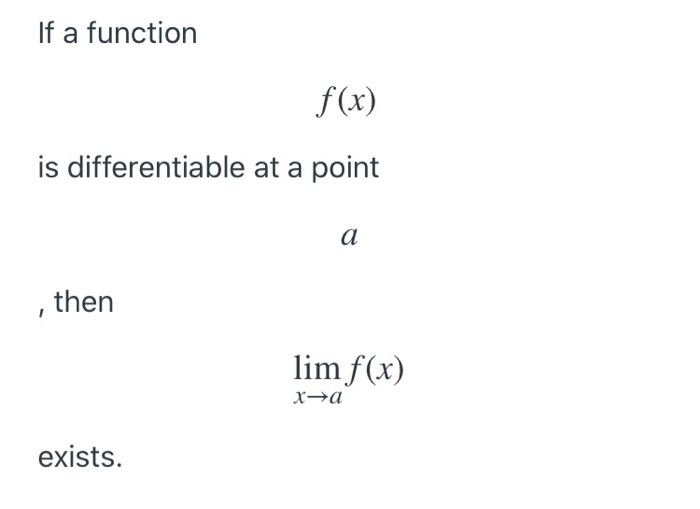 If A Function F X F X Is Differentiable At A Point Chegg Com