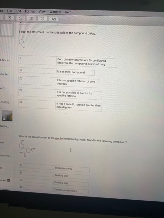 Solved File Edit Format View Window Help Αα What is the | Chegg.com