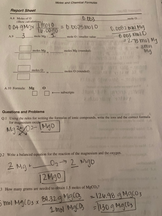 Moles And Chemical Formulas Report Sheet Answers 30+ Pages Answer Doc [1.8mb] - Updated 2021 