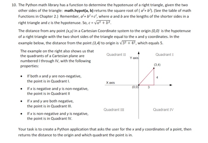 Solved 10. The Python math library has a function to | Chegg.com