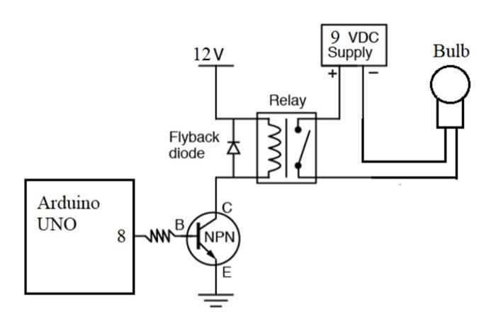 Solved 9 VDC Supply 12V Bulb + Relay Flyback diode 本 Arduino | Chegg.com