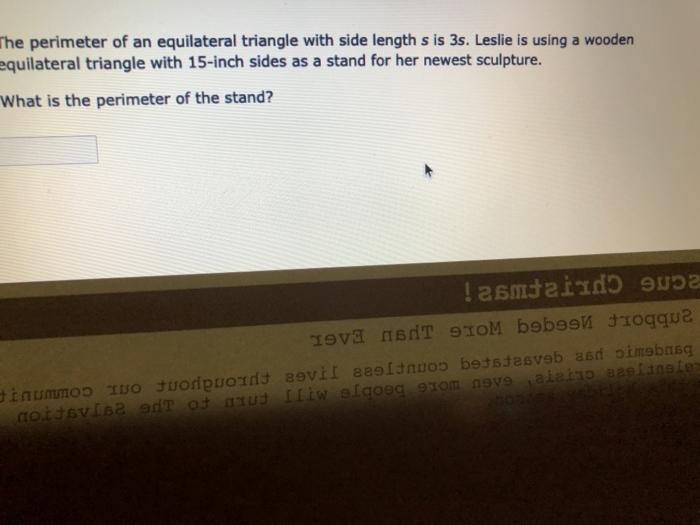 side length of an equilateral triangle with a perimeter