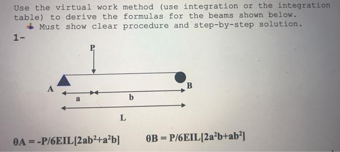 Solved Use the virtual work method (use integration or the | Chegg.com