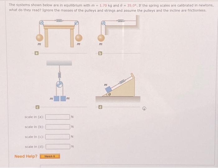 Solved The systems shown below are in equilibrium with | Chegg.com