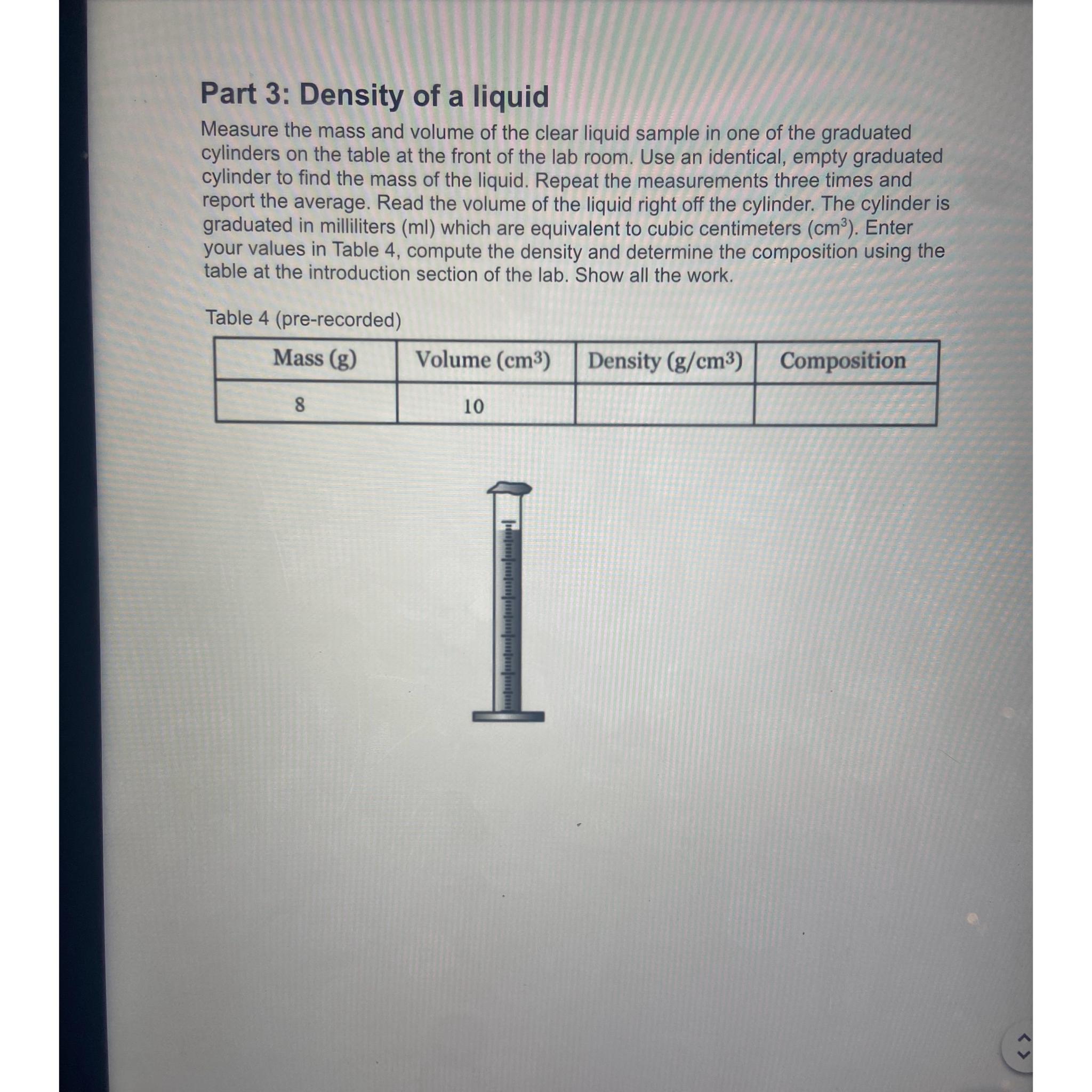 how to measure the mass of liquid