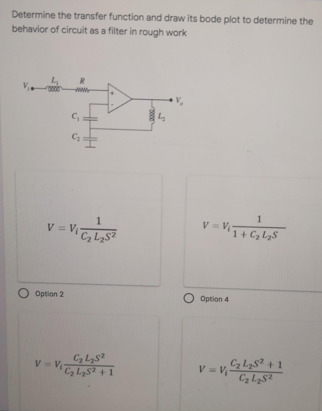 Solved Determine the transfer function and draw its bode | Chegg.com