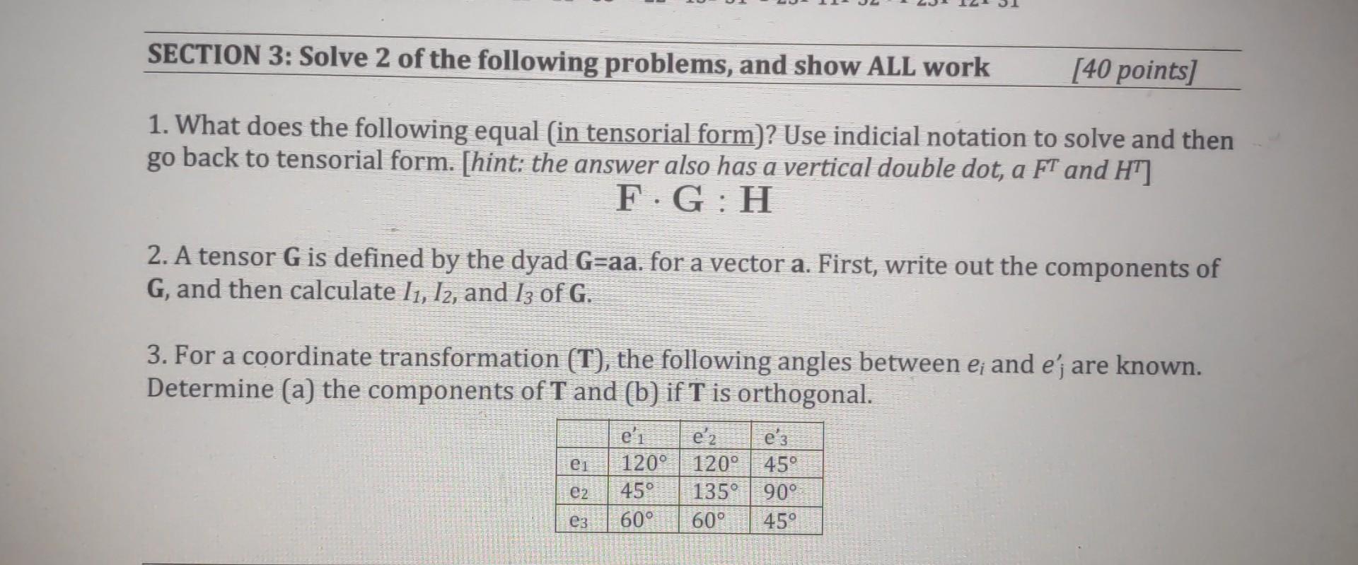 Solved SECTION 3: Solve 2 of the following problems, and | Chegg.com