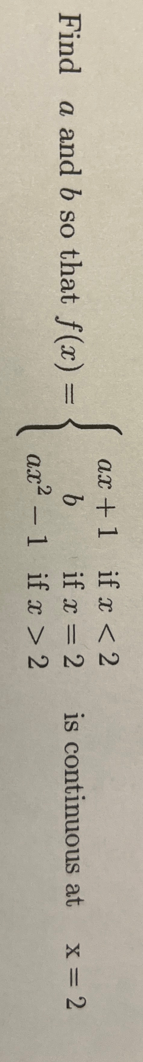 Solved Find A And B ﻿so That | Chegg.com