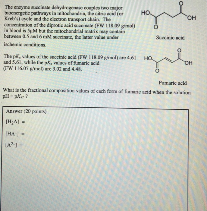 Solved НО, W ОН The Enzyme Succinate Dehydrogenase Couples | Chegg.com