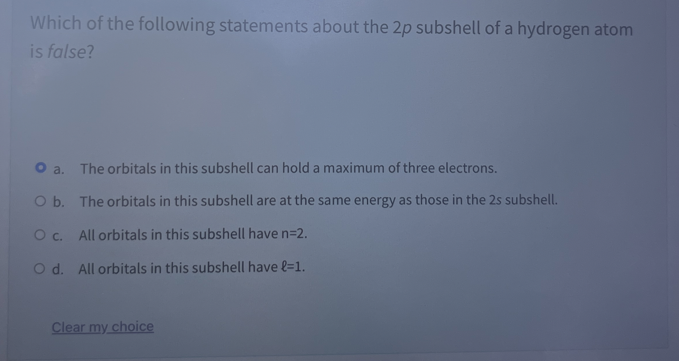 Solved Which of the following statements about the 2p | Chegg.com
