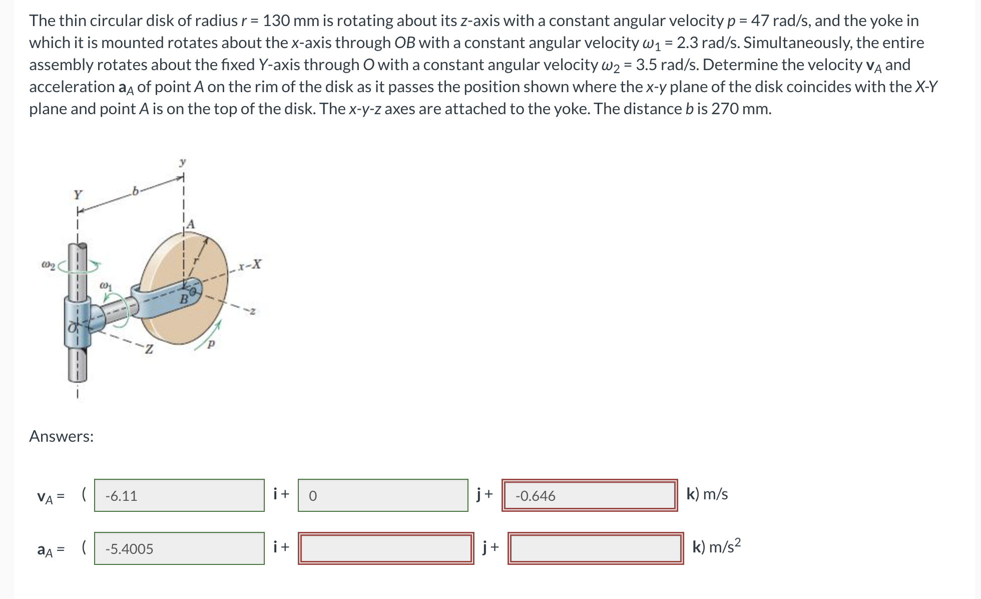 Solved The thin circular disk of ﻿radius r=130mm is | Chegg.com