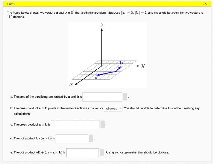 Solved The figure below shows two vectors a and b in R3 that | Chegg.com