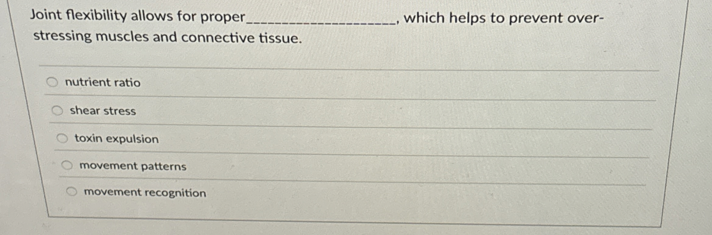 [Solved] Joint flexibility allows for proper q, , which h