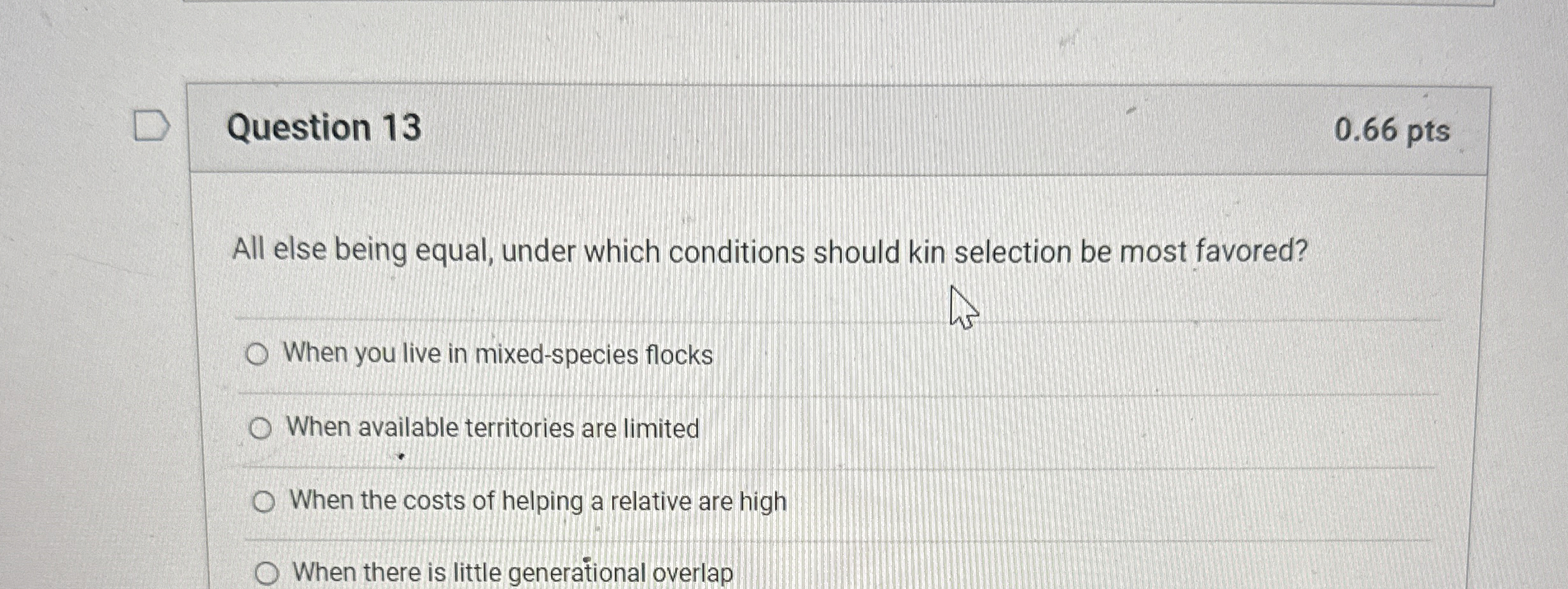 Solved Question 130.66 ﻿ptsAll else being equal, under which | Chegg.com