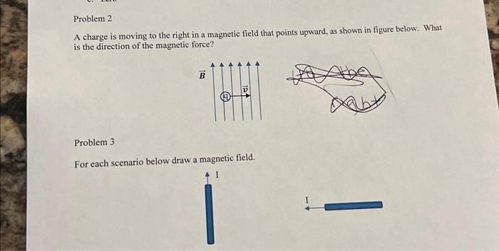 Solved A charge is moving to the right in a magnetic field | Chegg.com