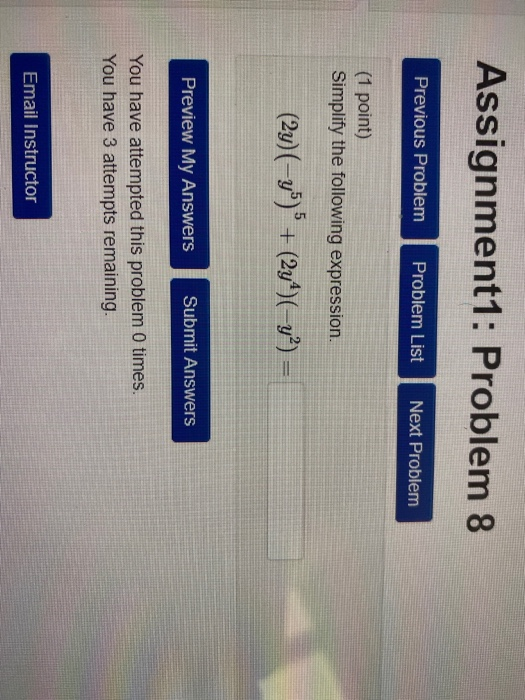 Solved Assignment1: Problem 8 Previous Problem Problem List | Chegg.com