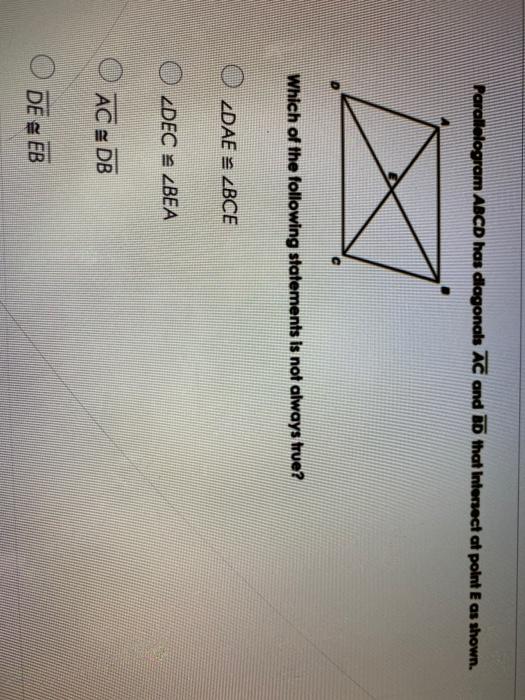 Solved Parallelogram Abcd Has Dlagonals Ac And Id That | Chegg.com