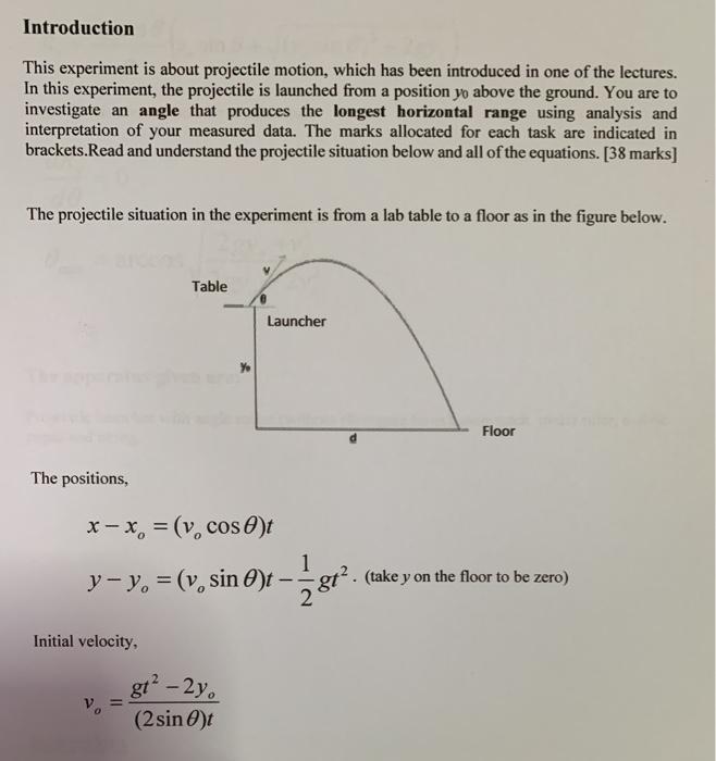 Solved Introduction This experiment is about projectile | Chegg.com