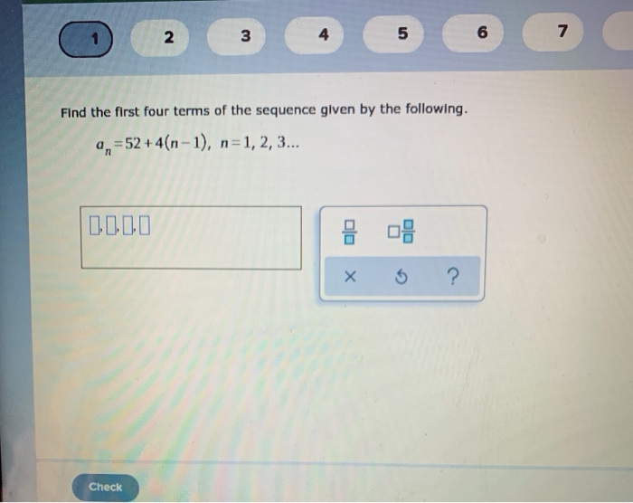 Solved Find the first four terms of the sequence given by | Chegg.com