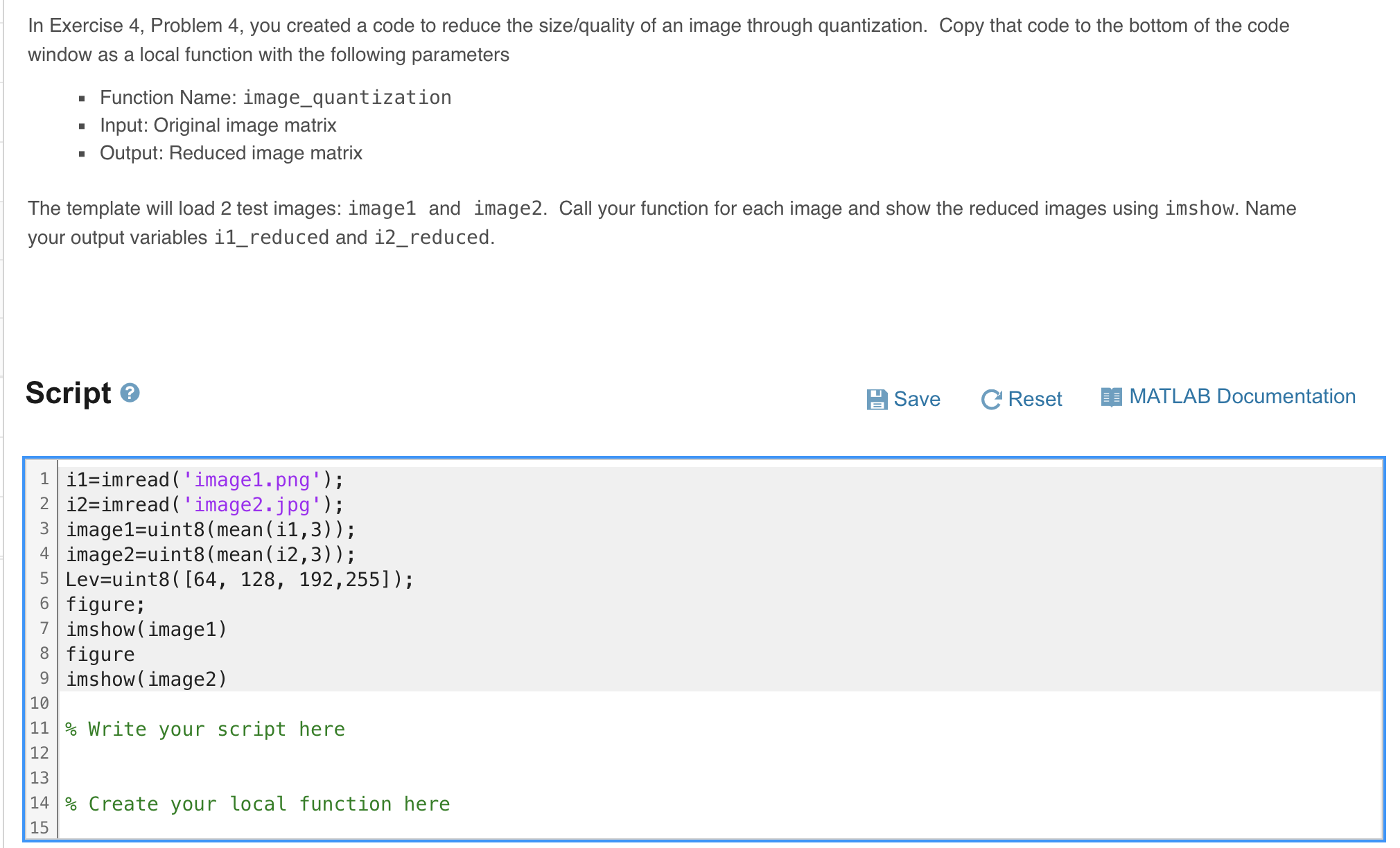 Solved need help in matlab coding. This is the previous | Chegg.com
