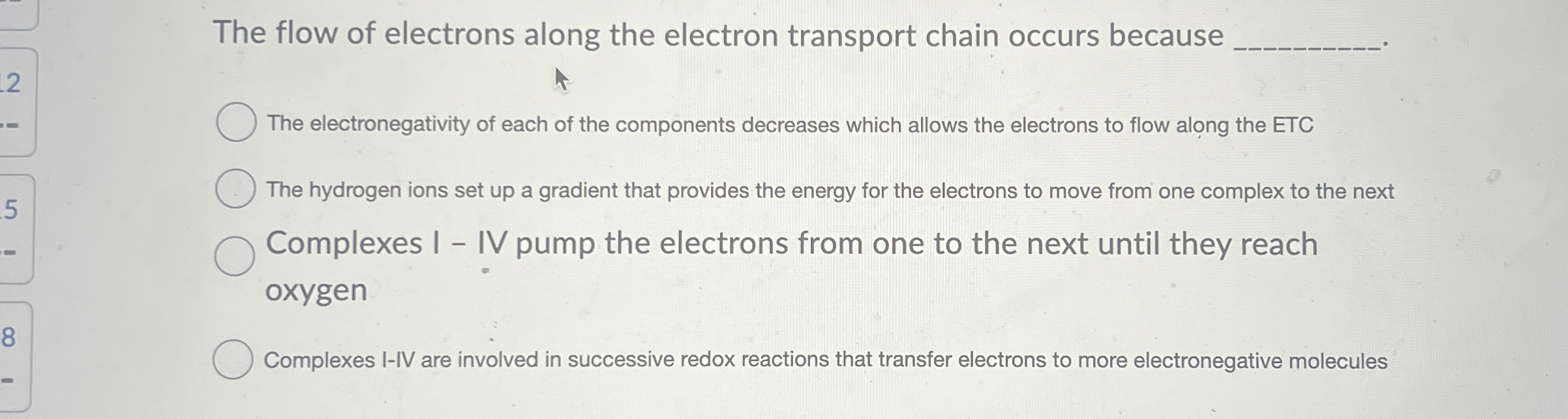 Solved The flow of electrons along the electron transport | Chegg.com
