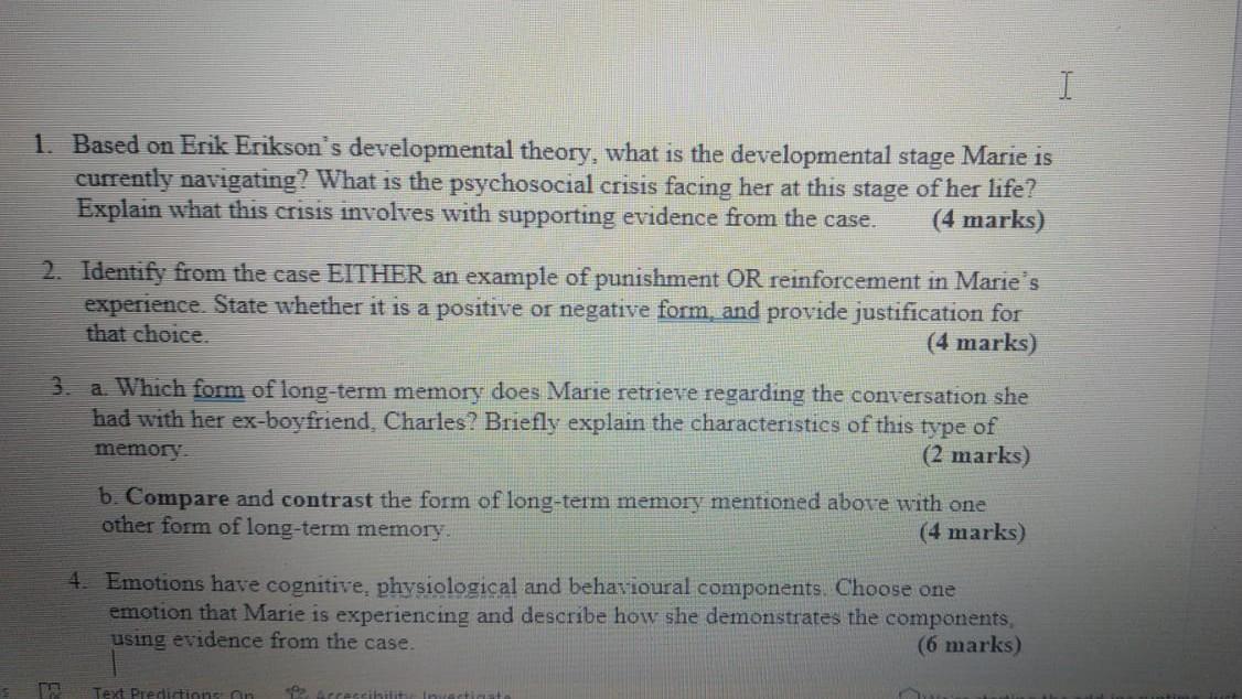Solved Marie is a 28 year old female, who has been very | Chegg.com