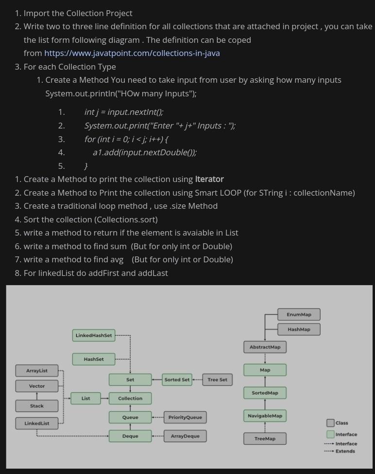 Solved 1. Import the Collection Project 2. Write two to | Chegg.com