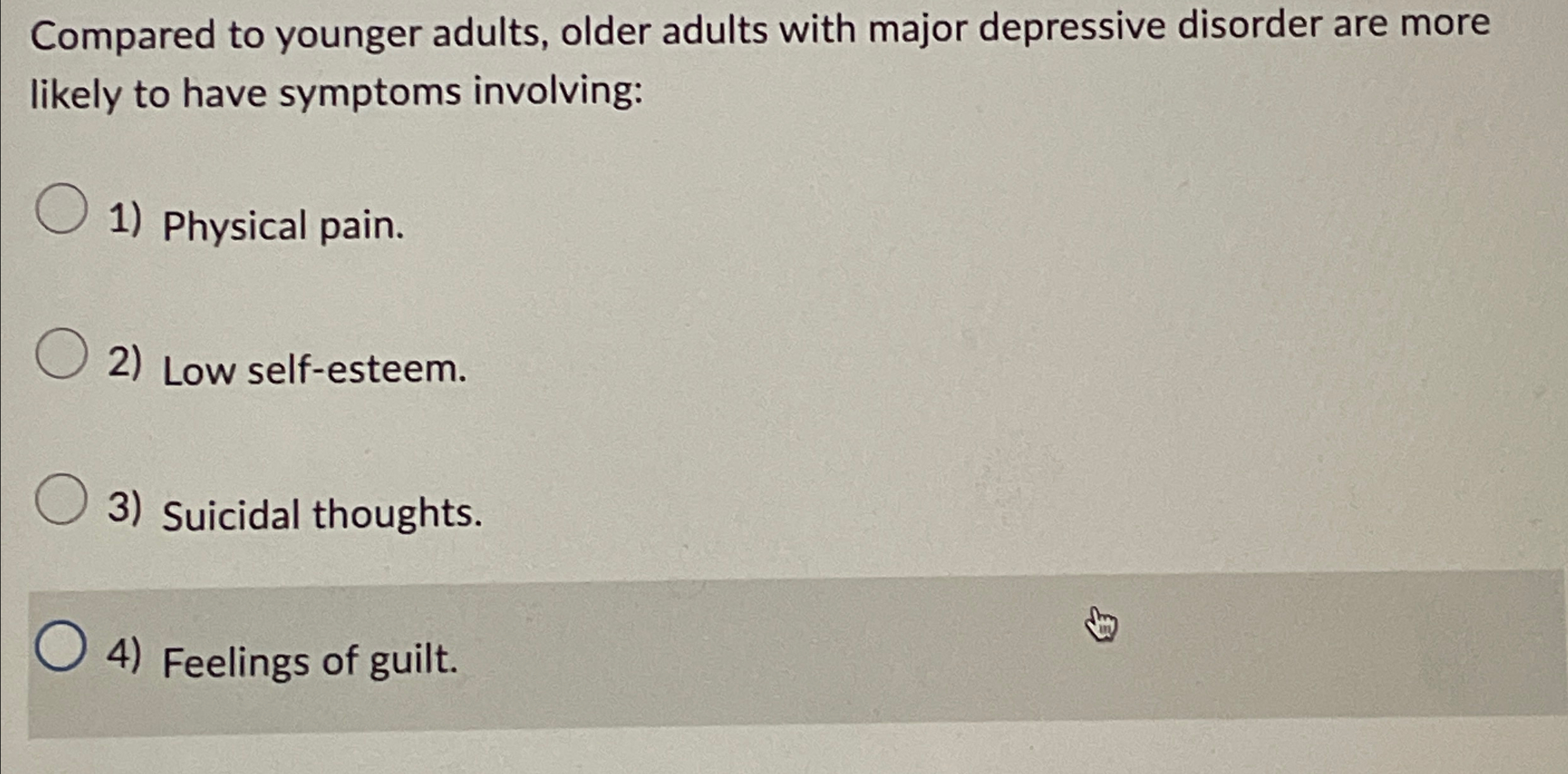 Solved Compared to younger adults, older adults with major | Chegg.com