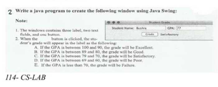 Solved . Write a java program to create the following window | Chegg.com