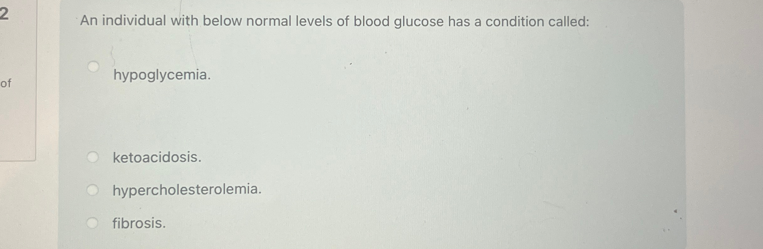 Solved 2An individual with below normal levels of blood