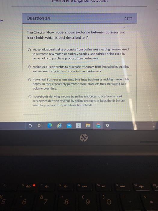 Solved ECON 2113: Principle Microeconomics Question 13 2 Pts | Chegg.com