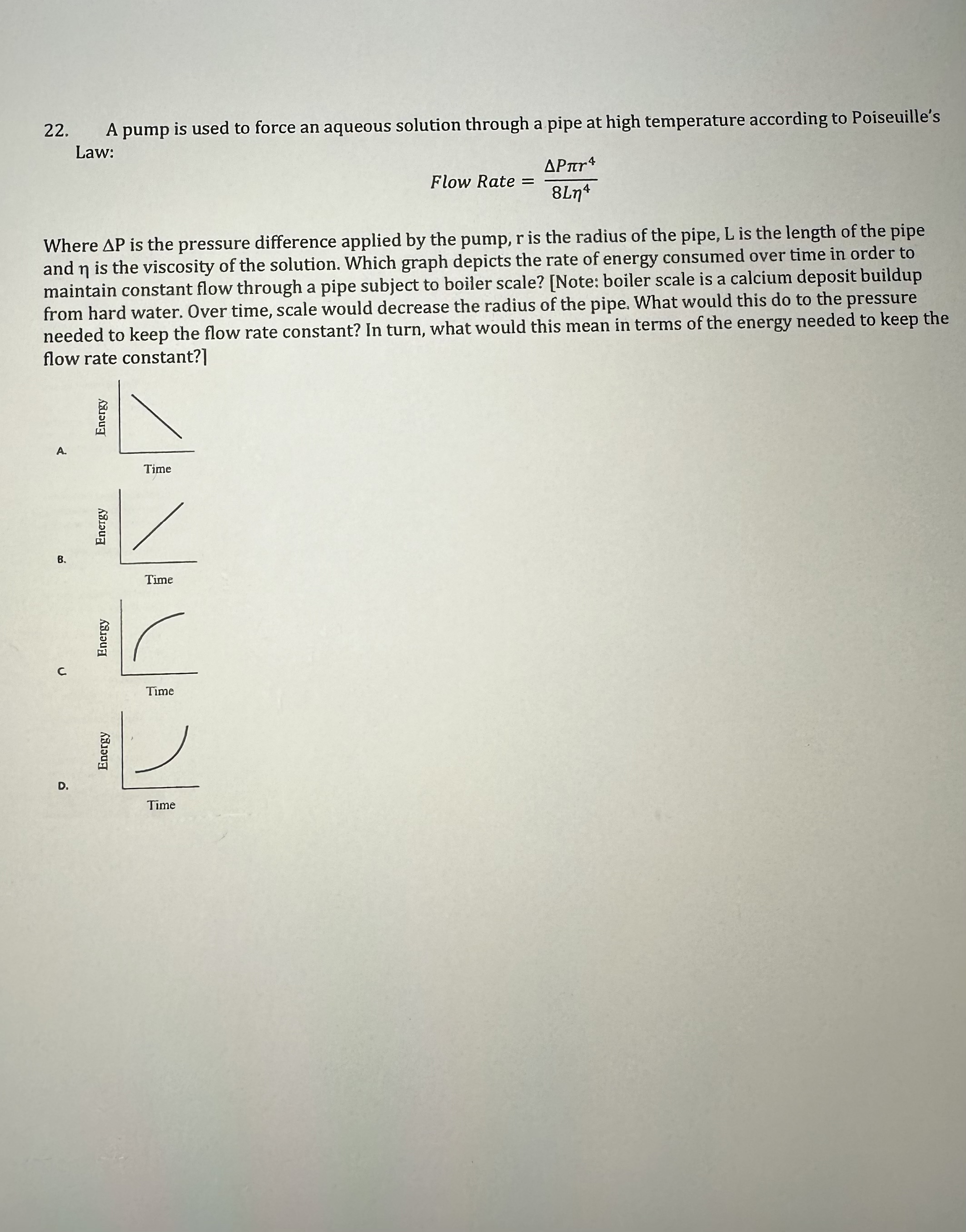Solved A pump is used to force an aqueous solution through a | Chegg.com