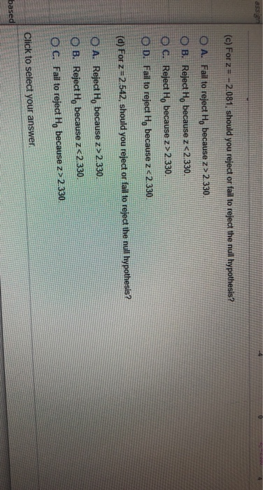 Solved State Whether The Standardized Test Statistic Z In Chegg Com