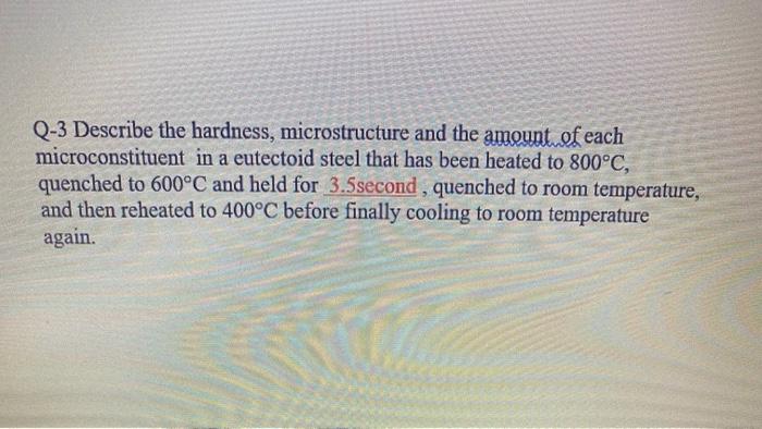 Solved Q 3 Describe The Hardness Microstructure And The Chegg