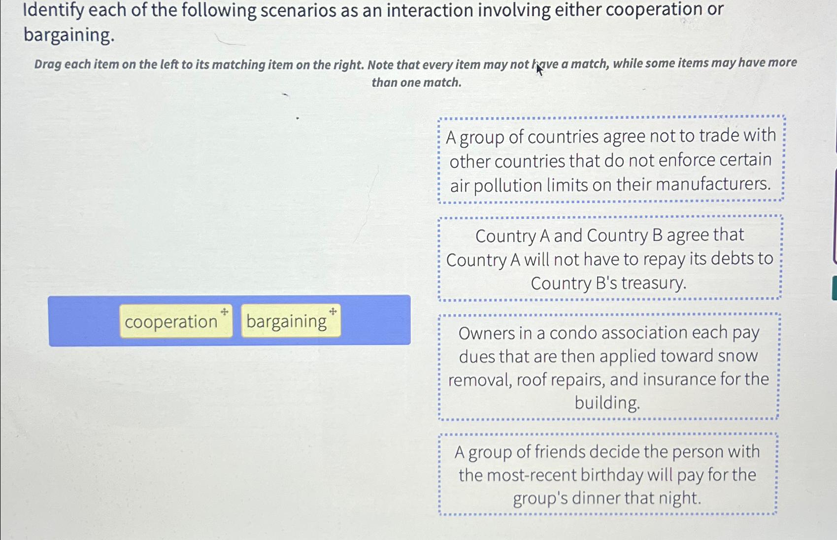 Solved Identify Each Of The Following Scenarios As An | Chegg.com