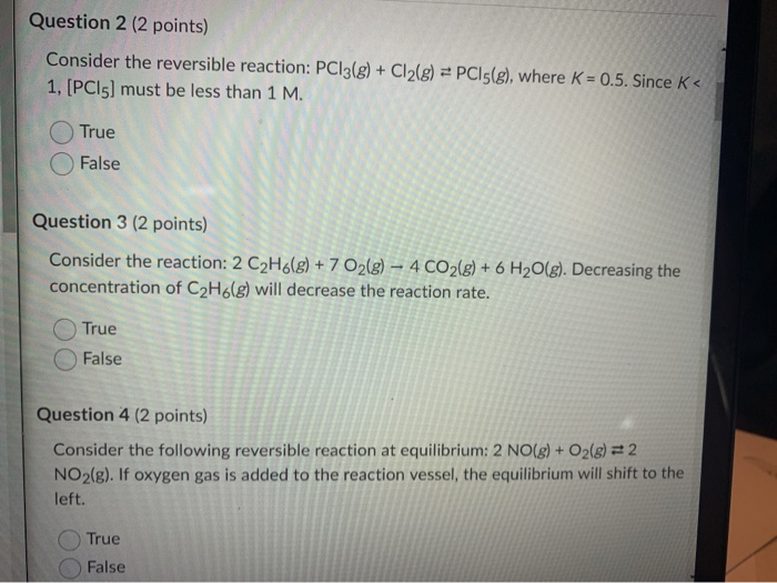 Solved Question 2 (2 points) Consider the reversible | Chegg.com
