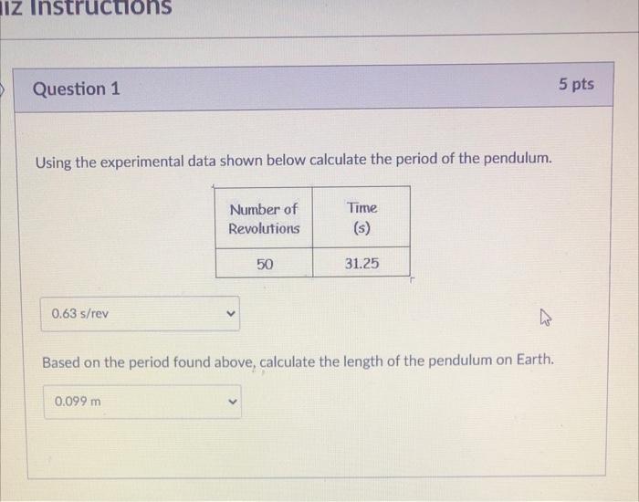 Solved iz Instructions Question 1 5 pts Using the | Chegg.com